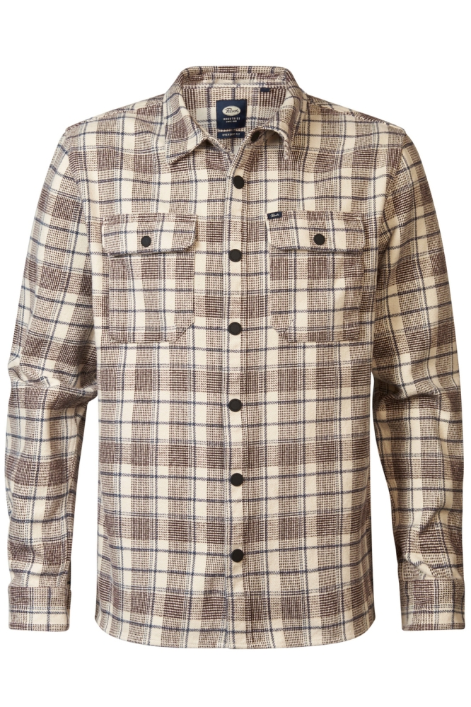 SHIRT LONG SLEEVE CHECK M 3040 SIL405 7137 Ecru