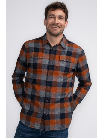 Petrol Industries Overhemd SHIRT LONG SLEEVE CHECK M 3040 SIL417 Dark Caramel