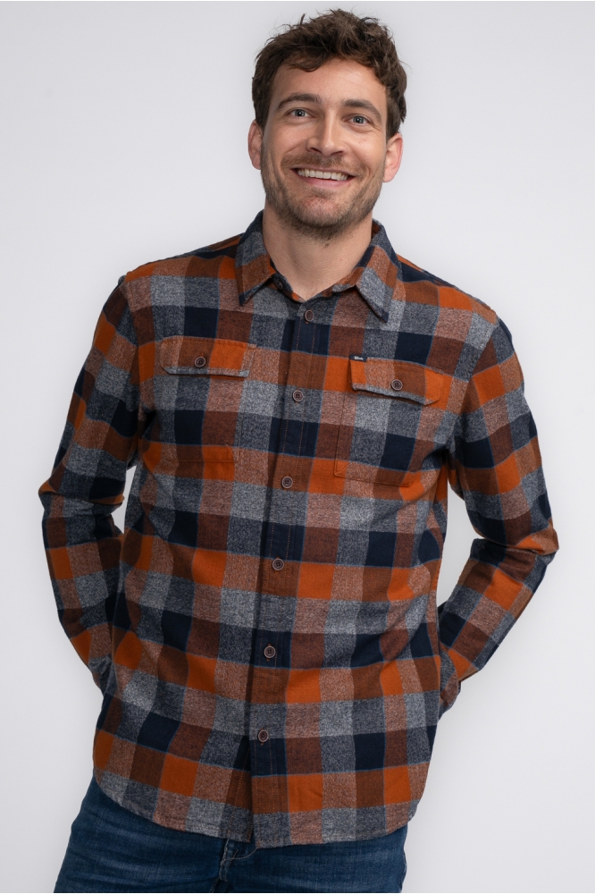 SHIRT LONG SLEEVE CHECK M 3040 SIL417 Dark Caramel