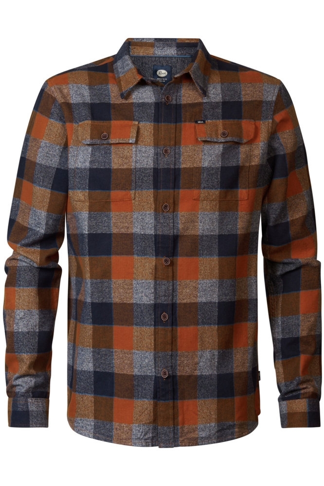 SHIRT LONG SLEEVE CHECK M 3040 SIL417 Dark Caramel