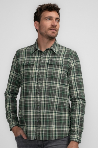 Petrol Industries Overhemd SHIRT LONG SLEEVE CHECK M 3040 SIL400 6167 Wasabi