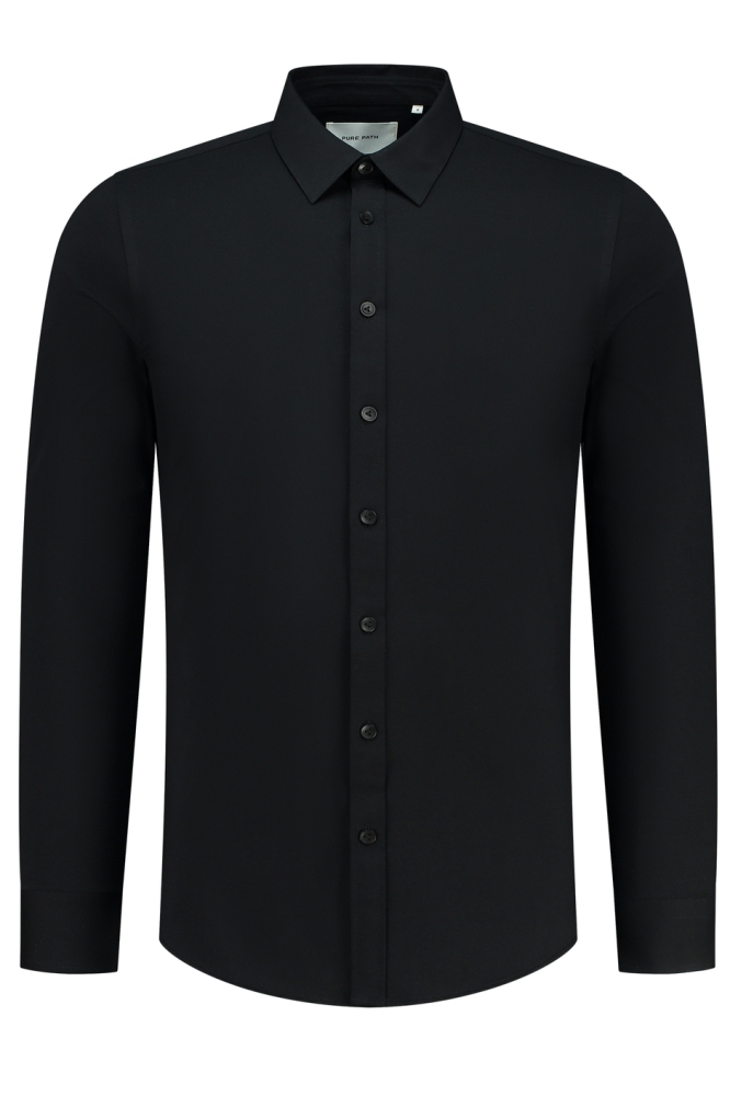 SLIM FIT SHIRT LONGSLEEVE 10212 02 BLACK