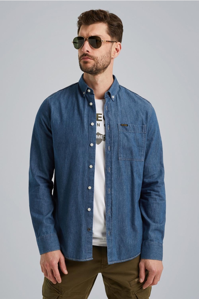 SHIRT WITH INDIGO WASH PSI2408215 590