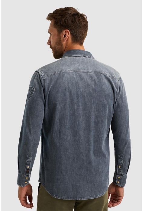 PME legend long sleeve shirt grey slate denim