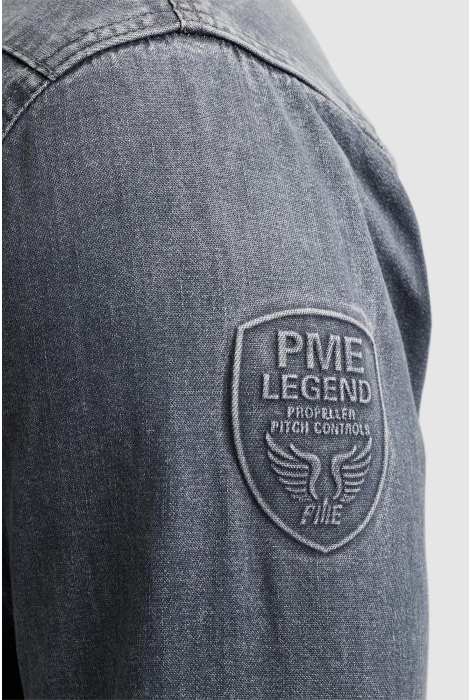 PME legend long sleeve shirt grey slate denim