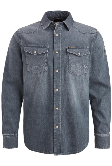 PME legend long sleeve shirt grey slate denim