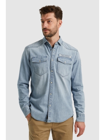 PME legend Overhemd DENIM SHIRT MET BADGES PSI2411252 BLD