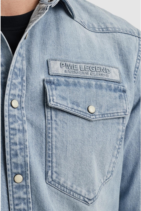 PME legend long sleeve shirt bleach indigo de