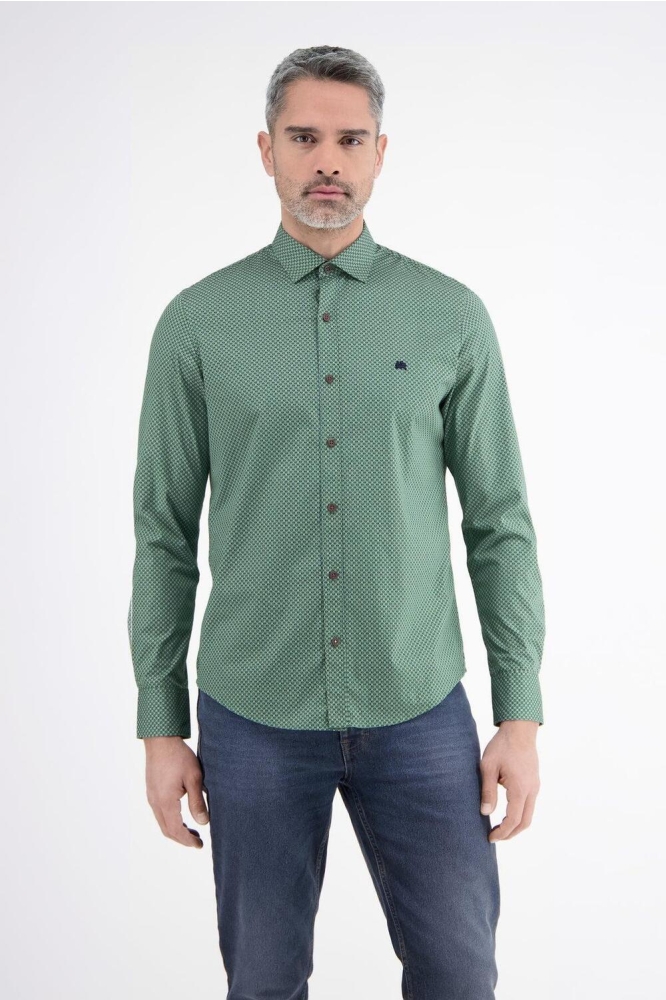 MODIEUS OVERHEMD MET PUNTKRAAG 24D1389 612 Sage Green