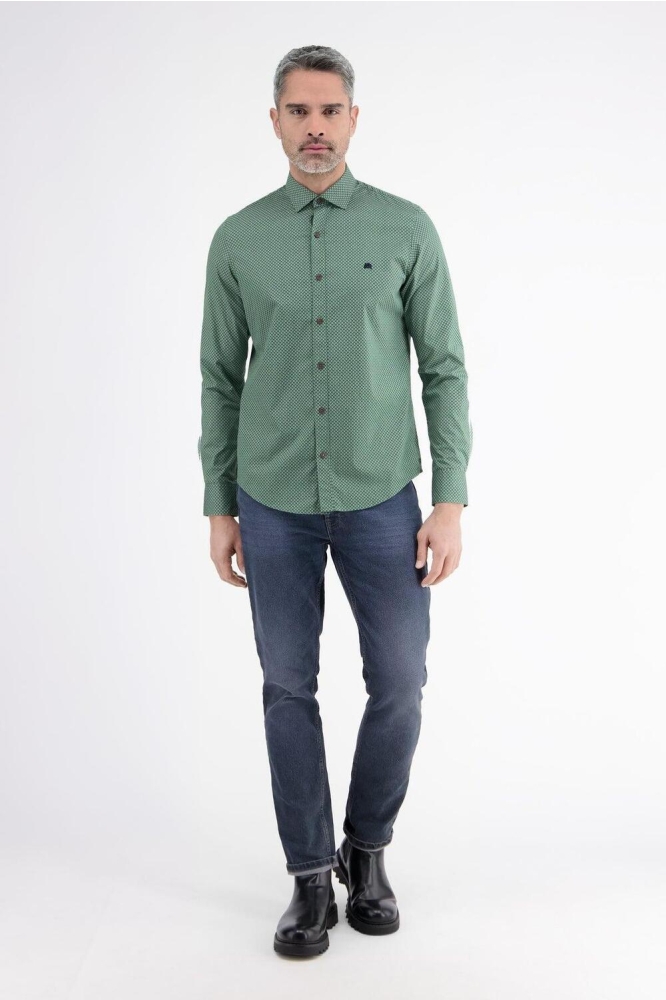 MODIEUS OVERHEMD MET PUNTKRAAG 24D1389 612 Sage Green