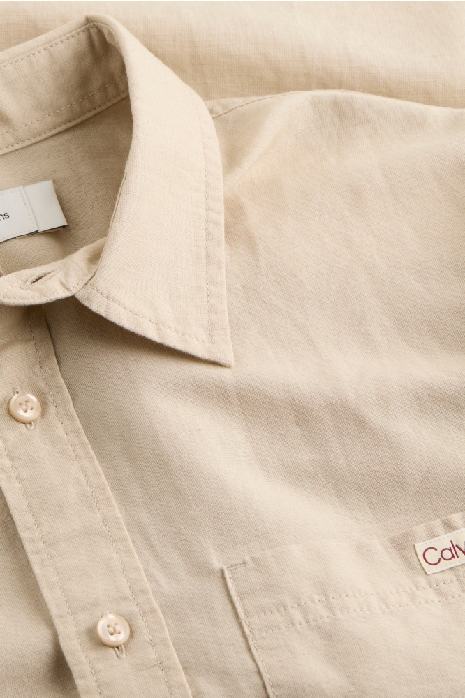 LINEN COTTON SHIRT J30J327295 WHITE PEPPER