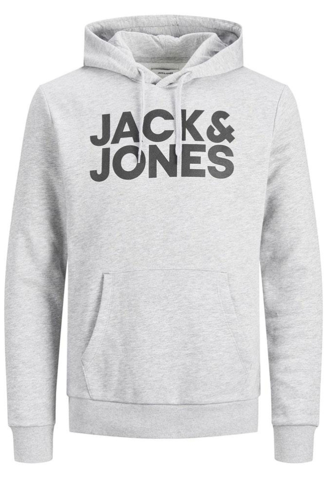 JJECORP LOGO SWEAT HOOD NOOS 12152840 Light Grey Mela/Reg/Large