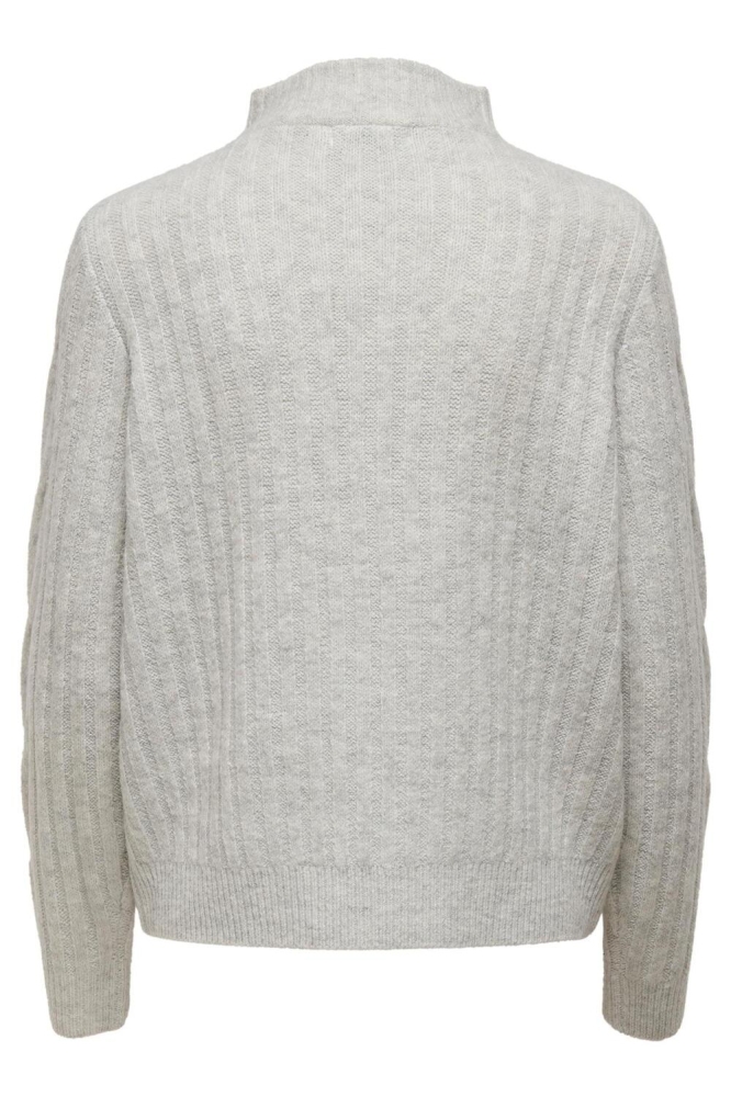 JDYANDREA L/S ZIP CABLE PULLOVER KNT 15242811 SUPER LIGHT GREY