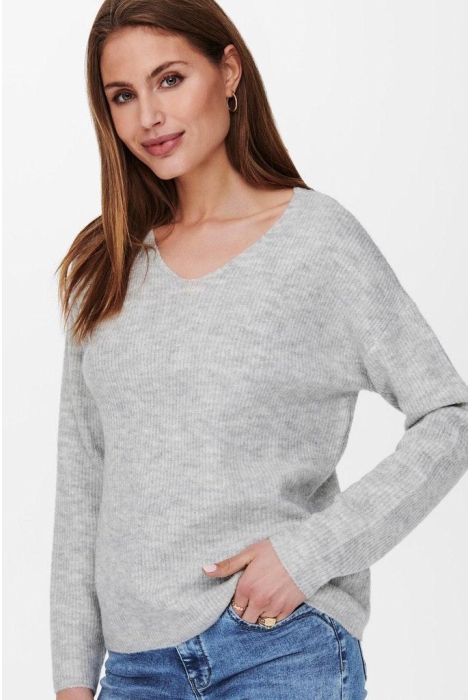 Only onlcamilla v-neck l/s pullover knt