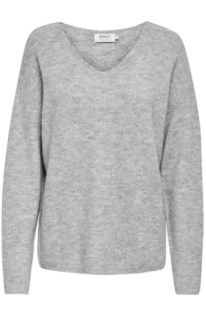 ONLCAMILLA V-NECK L/S PULLOVER KNT 15204588 Light Grey Melange