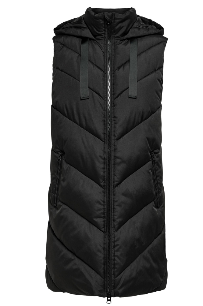 JDYSKYLAR PADDED HOOD WAISTCOAT OTW 15220630 BLACK/BLACK