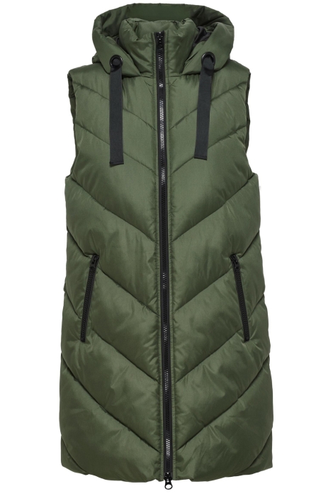 Jacqueline de Yong jdyskylar padded hood waistcoat otw