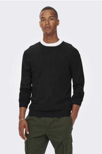 Only & Sons Trui ONSWYLER LIFE LS CREW KNIT NOOS 22020088 Black