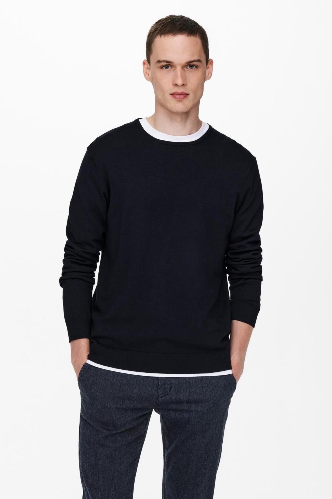 ONSWYLER LIFE LS CREW KNIT NOOS 22020088 Dark Navy