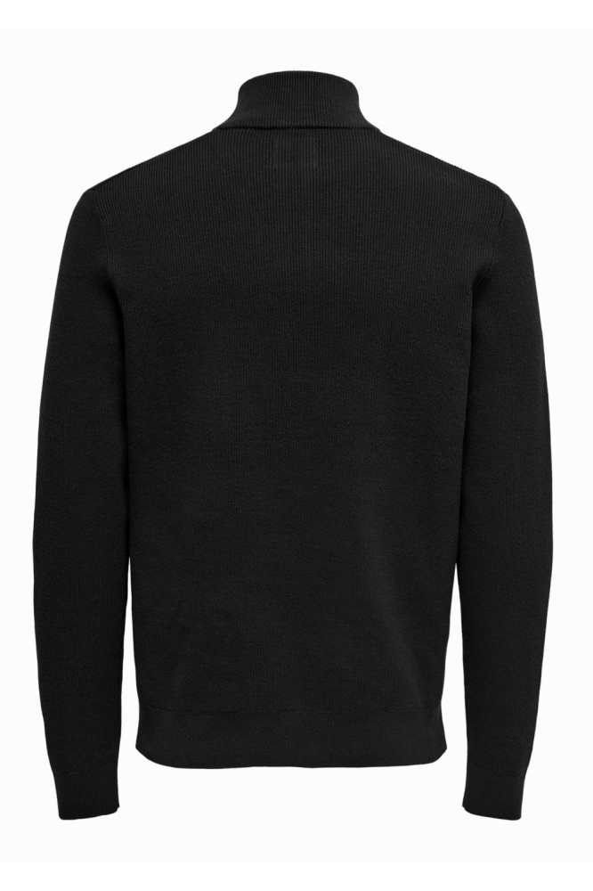 ONSPHIL REG 12 COTTON HALF ZIP KNIT 22023210 BLACK