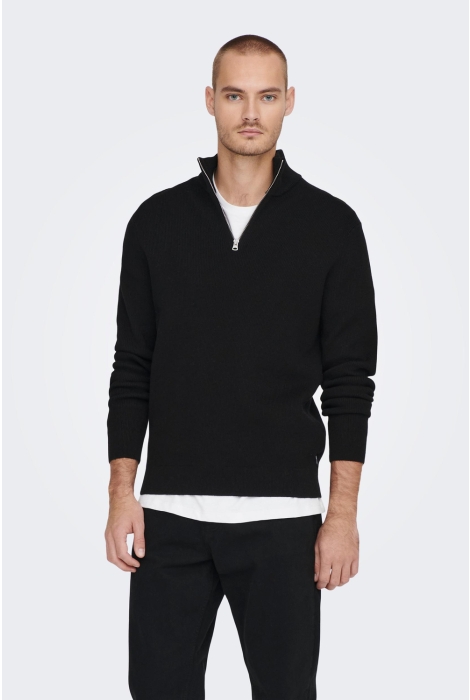 Only & Sons onsphil reg 12 cotton half zip knit