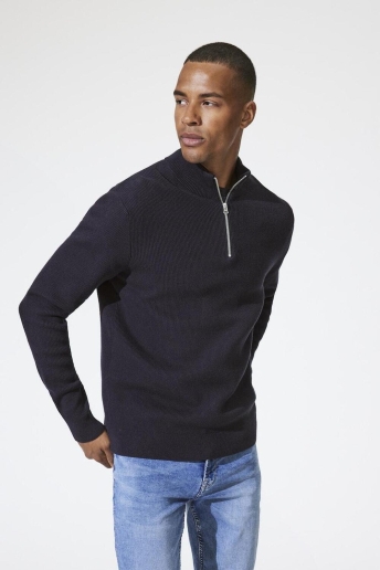 Only & Sons Trui ONSPHIL REG 12 COTTON HALF ZIP KNIT 22023210 DARK NAVY