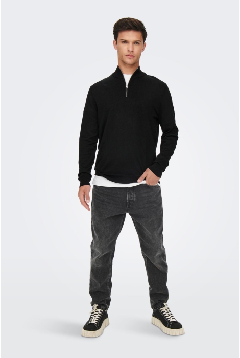 Only & Sons onswyler life ls half zip knit