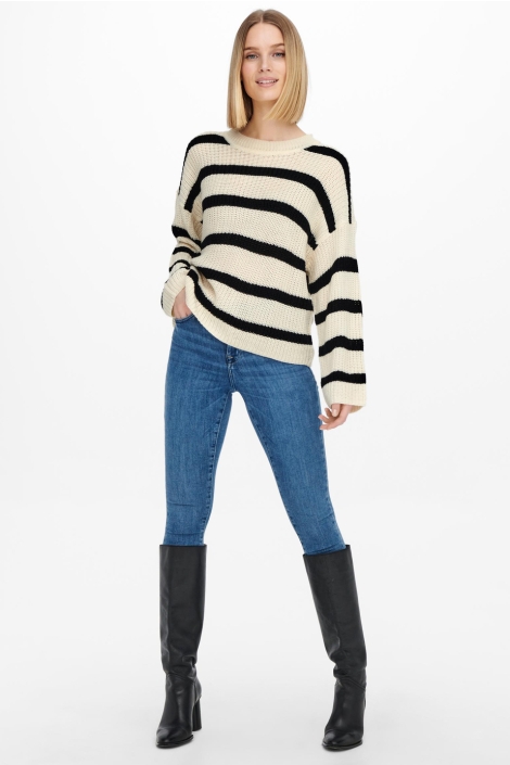 Jacqueline de Yong jdyjusty l/s stripe pullover knt no