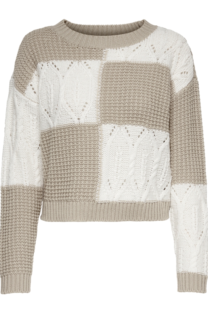 JDYJUSTY L/S MIX STRUCTURE PULLOVER 15276930 CEMENT/CEMENT