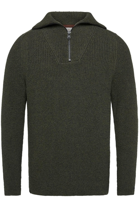 Cast Iron half zip collar cotton boucle moul