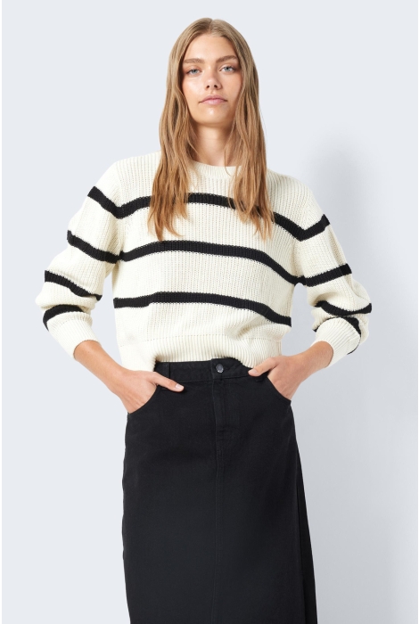 Noisy may nmmaysa l/s stripe o-neck knit