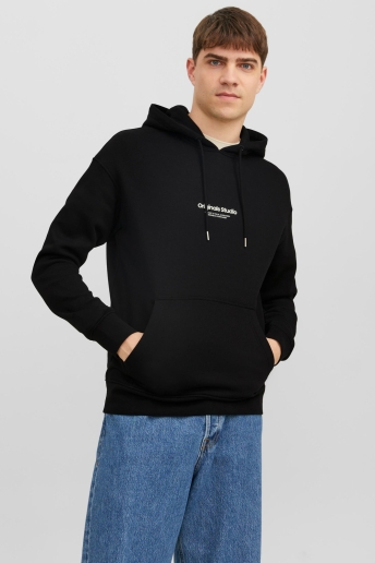 Jack & Jones Trui JORVESTERBRO SWEAT HOOD NOOS 12241687 BLACK