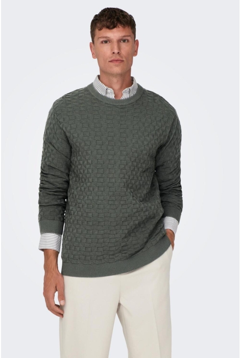 Only & Sons onskalle reg 12 struc crew knit noo