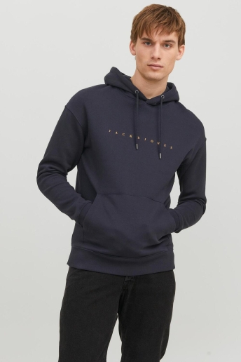 Jack & Jones Trui JJESTAR JJ SWEAT HOOD NOOS 12233972 DARK NAVY