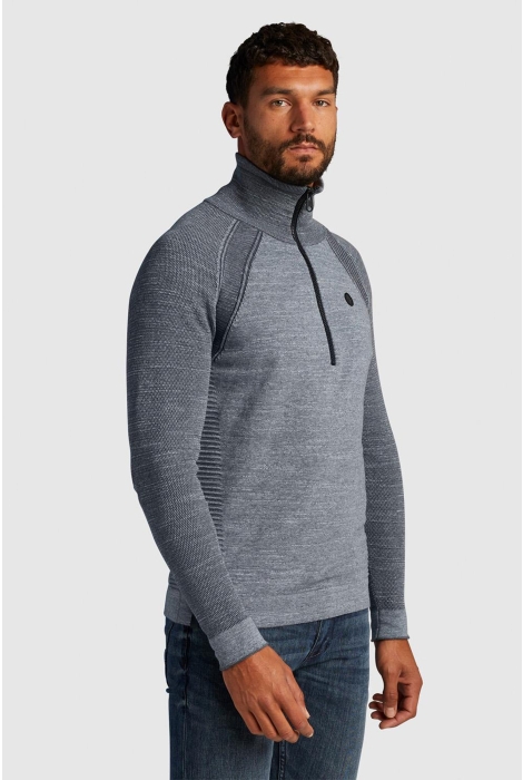 Cast Iron half zip collar cotton heather pla