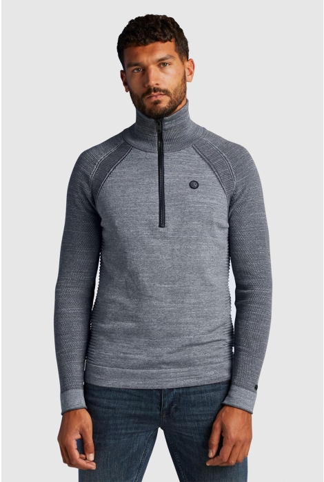 Cast Iron half zip collar cotton heather pla