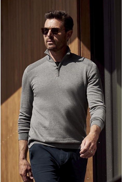 Vanguard half zip collar cotton melange