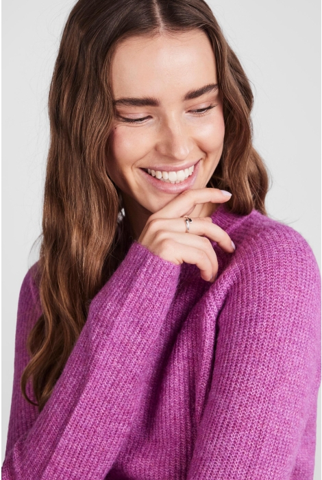 pcellen ls o-neck knit noos bc 17098262 pieces trui radiant orchid