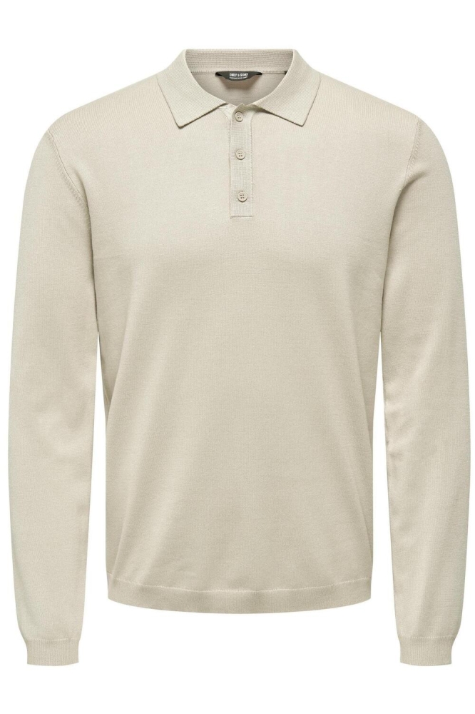 ONSWYLER LIFE REG 14 LS POLO KNIT N 22021184 Silver Lining