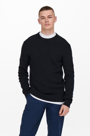 Only & Sons Trui ONSPHIL REG 12 STRUC CREW KNIT NOOS 22022855 DARK NAVY