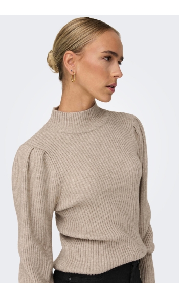 ONLKATIA L/S HIGHNECK PULLOVER KNT 15232494 MOCHA MERINGUE