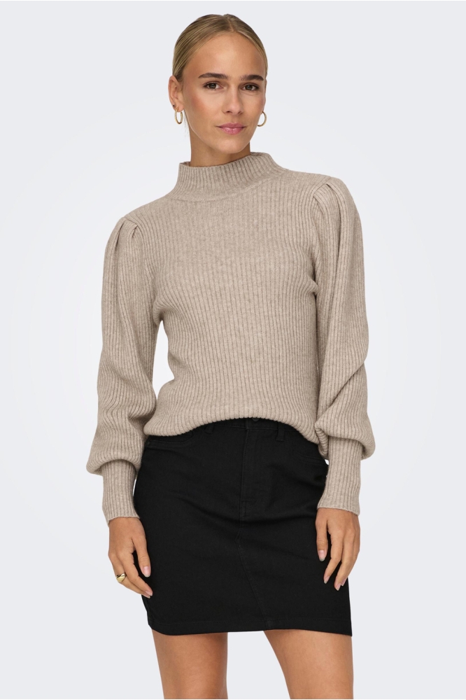 ONLKATIA L/S HIGHNECK PULLOVER KNT 15232494 MOCHA MERINGUE