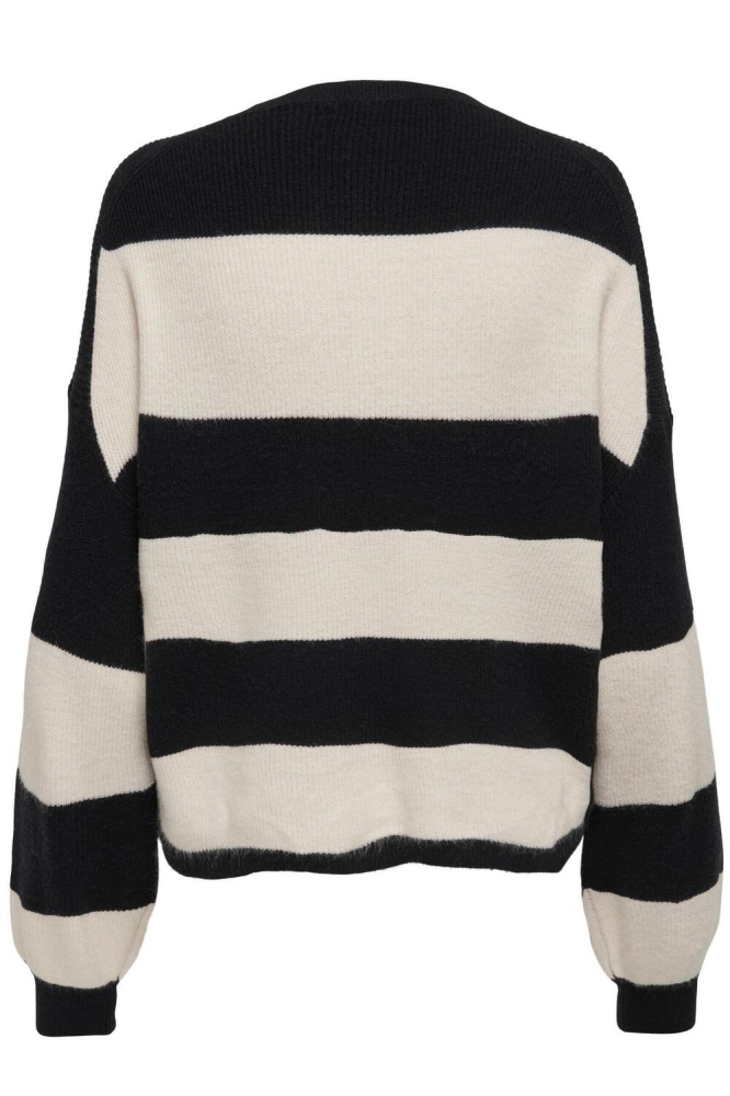 ONLATIA L/S STRIPE PULLOVER KNT NOO 15220044 Black/Whitecap G