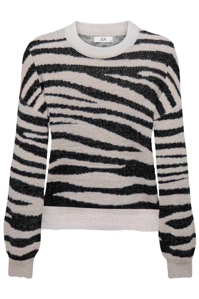 JDYLORRAINE ANIMAL L/S PULLOVER KNT 15292890 Cement/Black Zebra