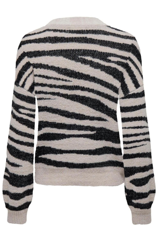 JDYLORRAINE ANIMAL L/S PULLOVER KNT 15292890 Cement/Black Zebra