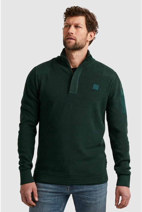 PME legend half zip collar cotton knit