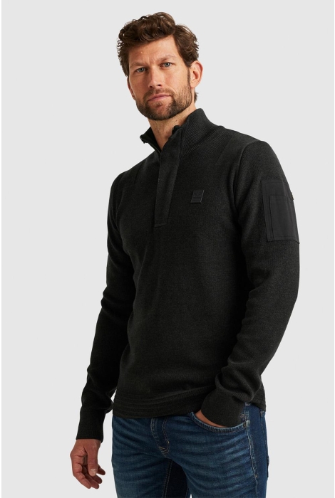 PME legend half zip collar cotton knit