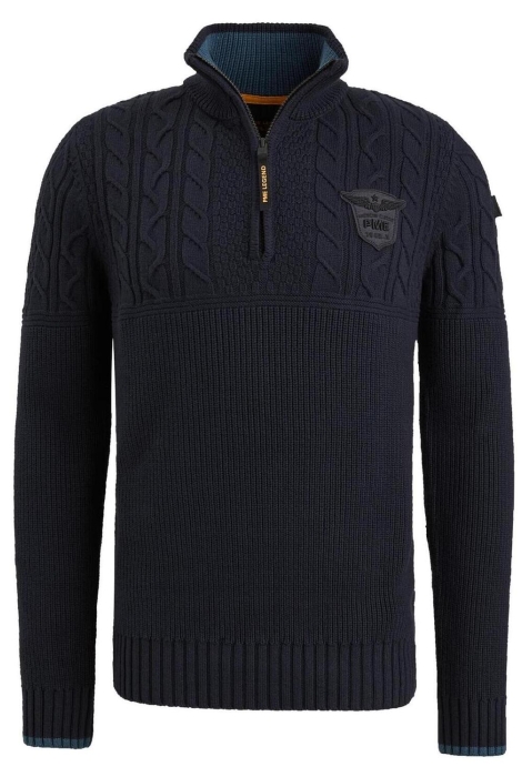 PME legend half zip collar cotton rib knit