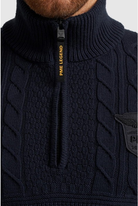 PME legend half zip collar cotton rib knit