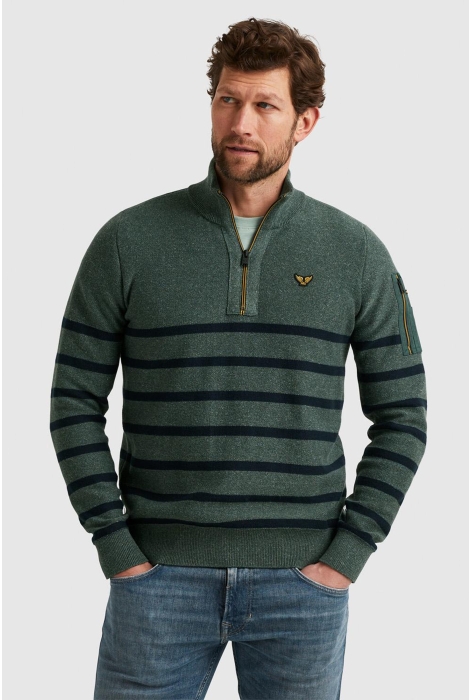 PME legend half zip collar cotton rib knit